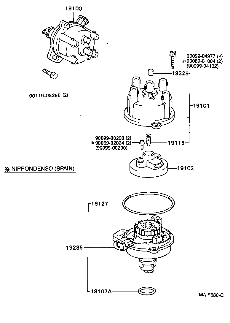 TOYOTA 19102 16010 - Aizdedzes sadalītāja rotors ps1.lv