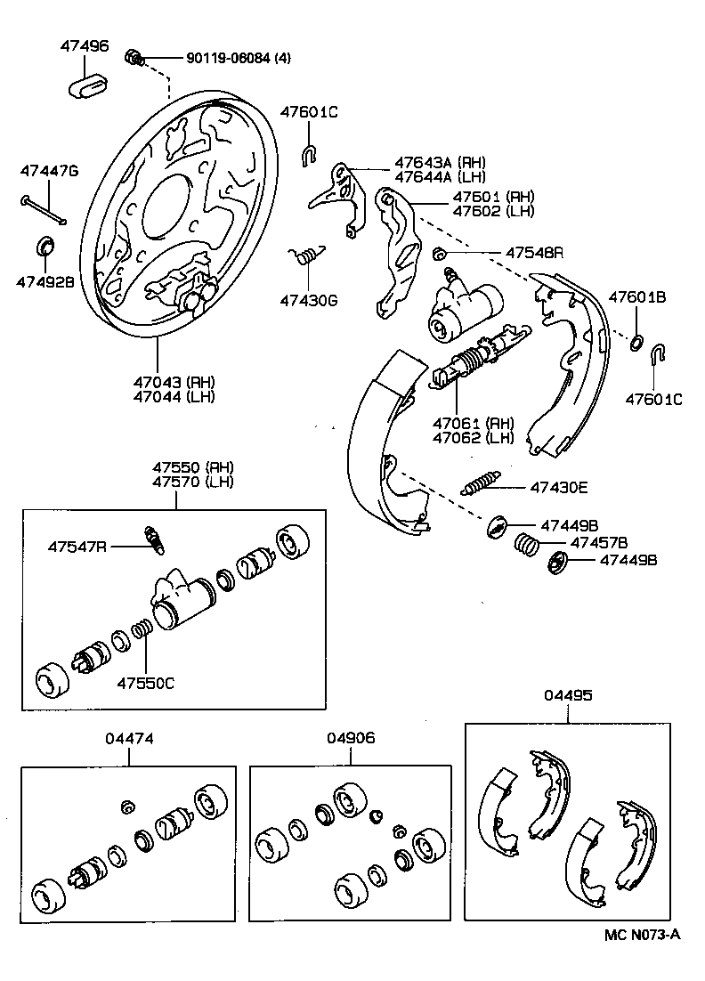 TOYOTA 0449512220 - Bremžu loku komplekts ps1.lv