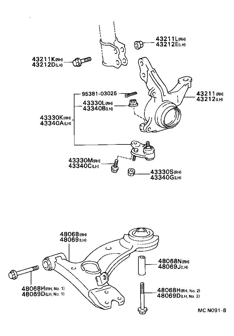 TOYOTA 48069-20260 - Neatkarīgās balstiekārtas svira, Riteņa piekare ps1.lv