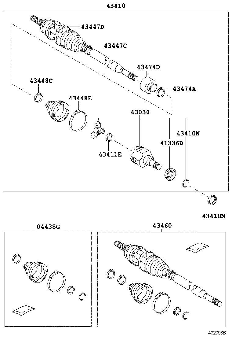 TOYOTA 43460-09V40 - Šarnīru komplekts, Piedziņas vārpsta ps1.lv