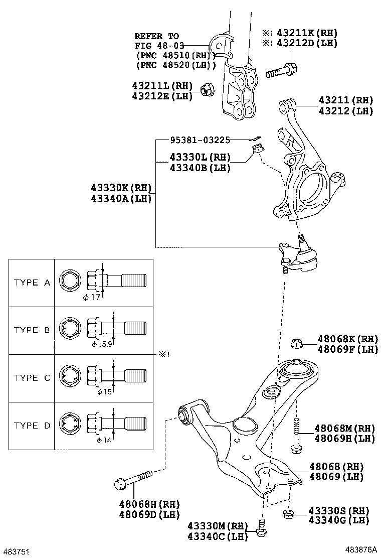 LEXUS 48068-02130 - Neatkarīgās balstiekārtas svira, Riteņa piekare ps1.lv