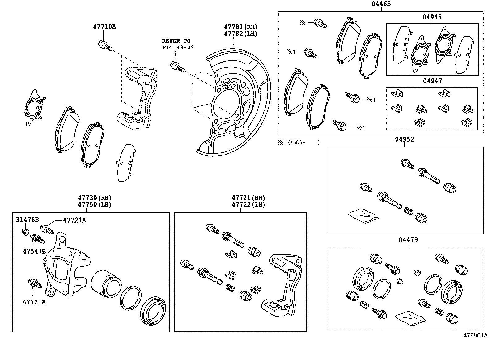 TOYOTA 0446502391 - Bremžu uzliku kompl., Disku bremzes ps1.lv