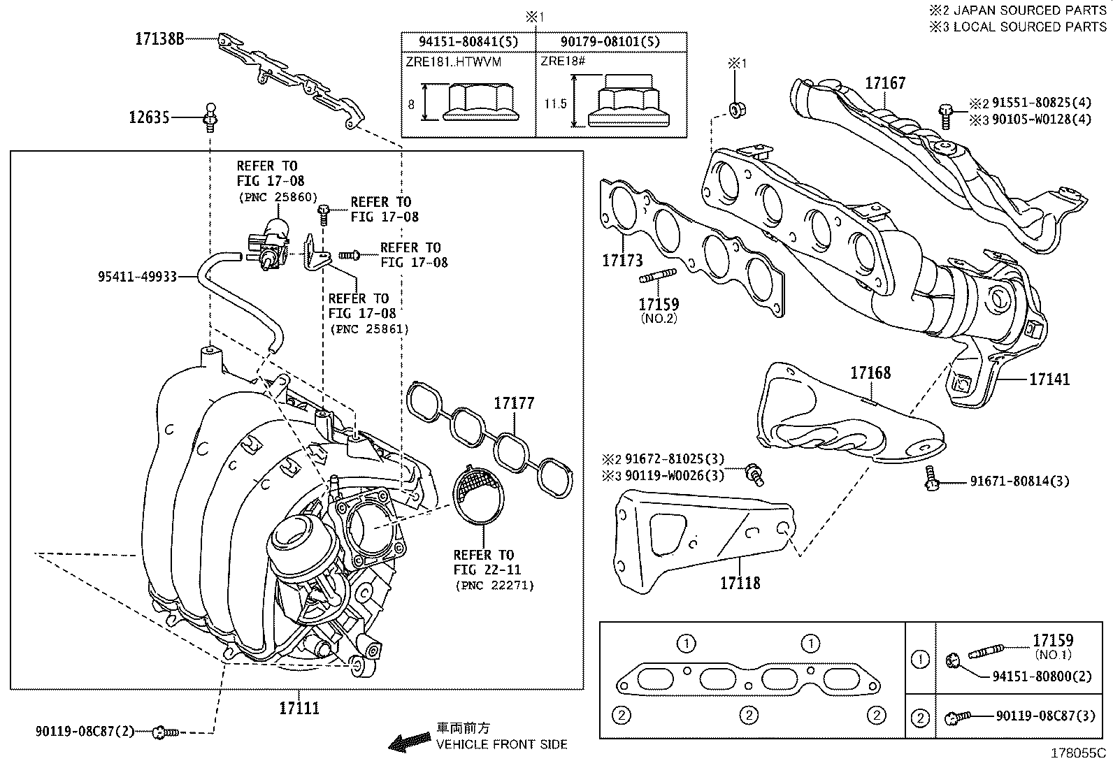 TOYOTA 17177-0T030 - Blīve, Ieplūdes kolektors ps1.lv