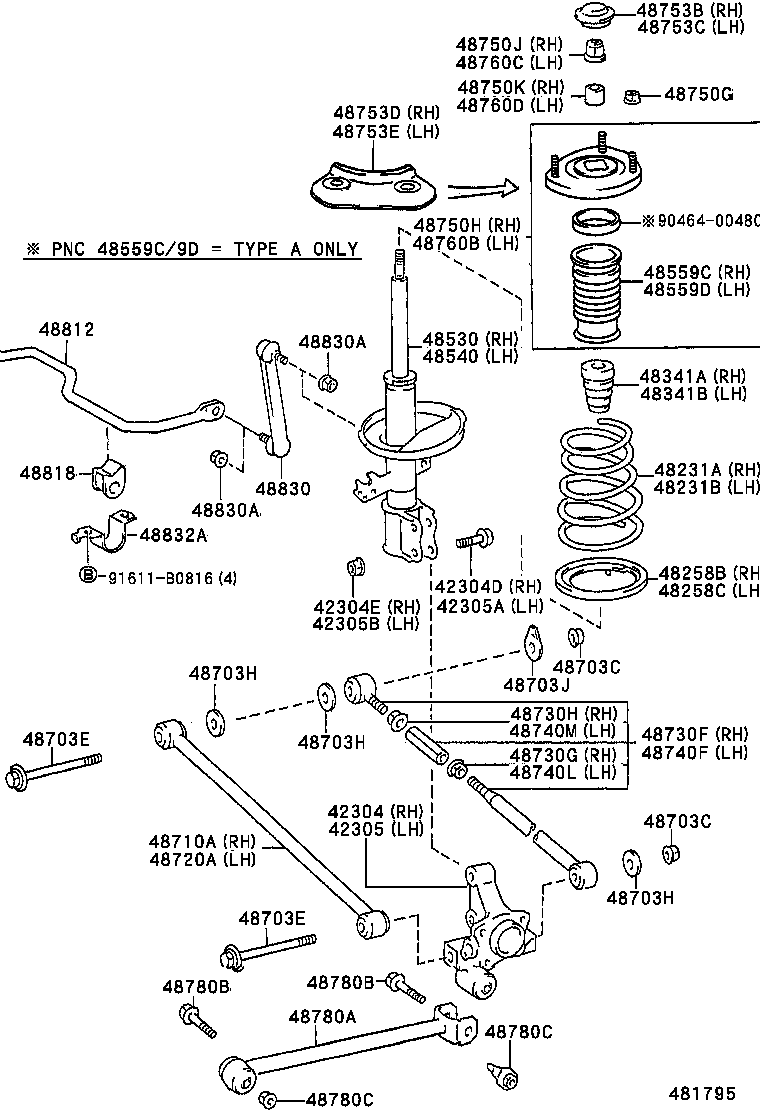 TOYOTA 48730-05010 - Neatkarīgās balstiekārtas svira, Riteņa piekare ps1.lv