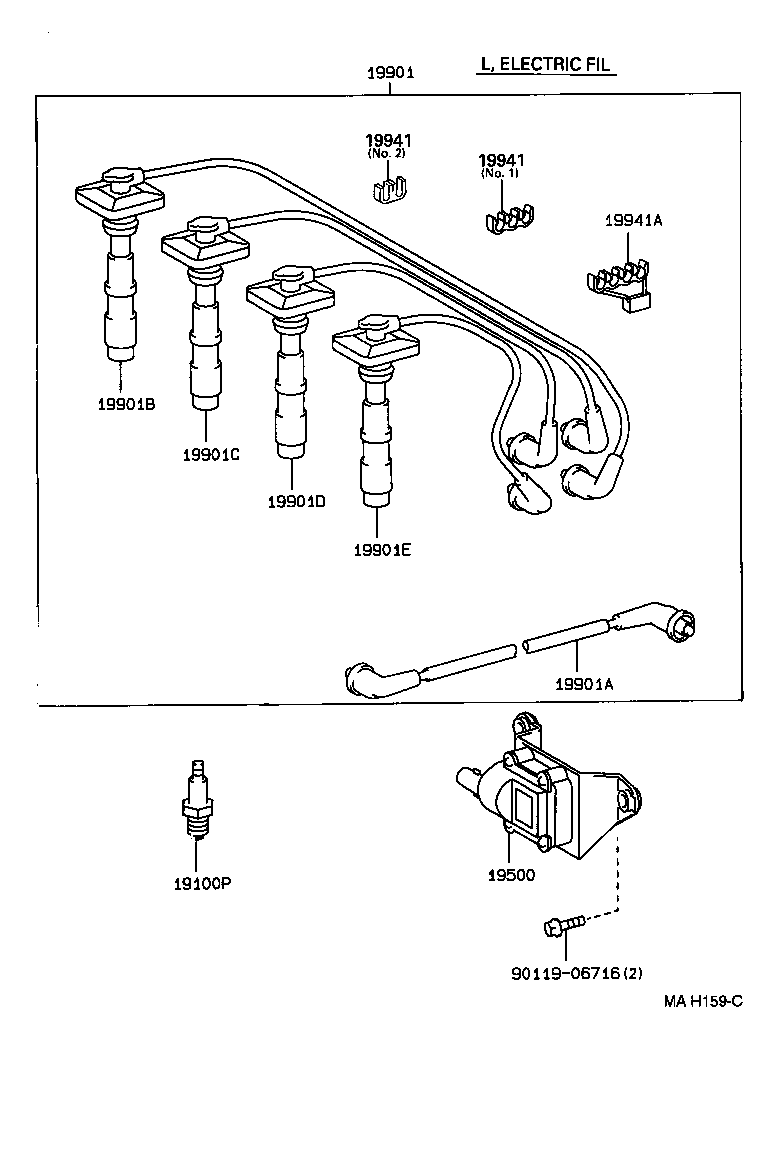 TOYOTA 1950016011 - Aizdedzes spole ps1.lv