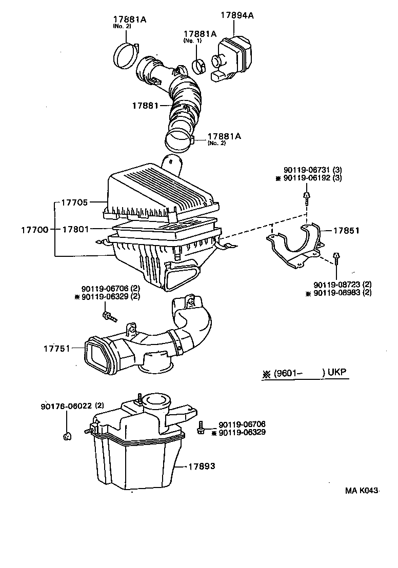 TOYOTA 1770002050 - Gaisa filtrs ps1.lv