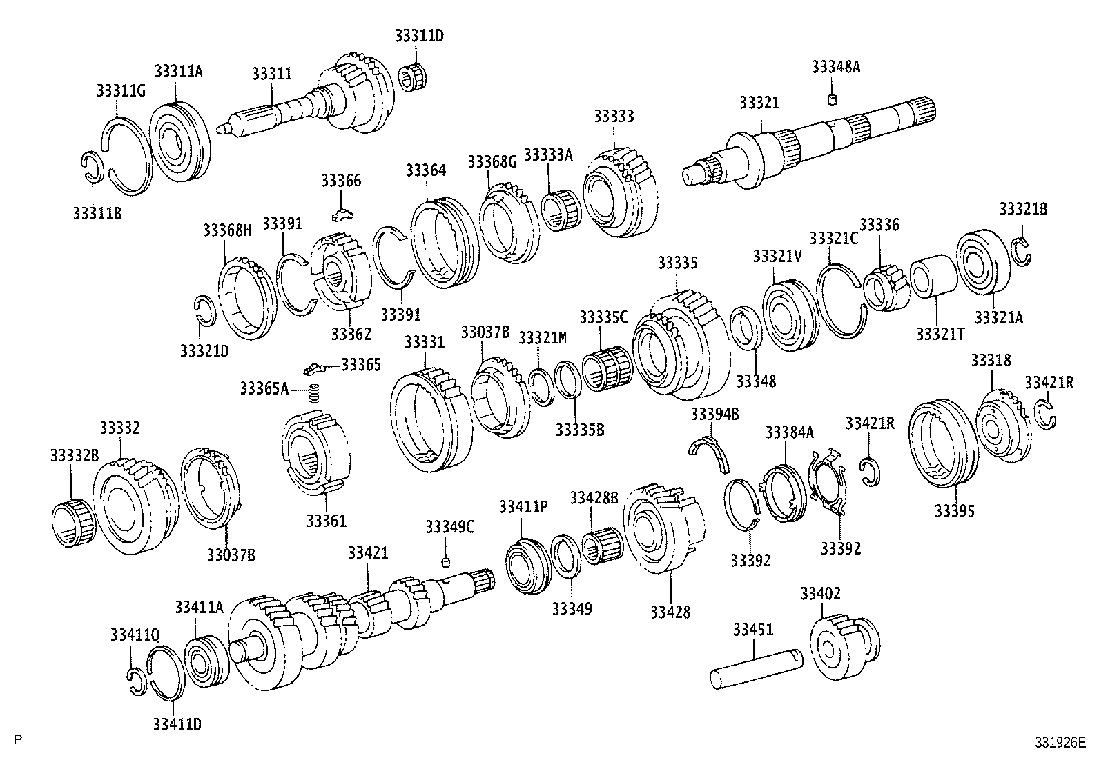 TOYOTA 33365-35060 - Remkomplekts, Pārnesumkārba ps1.lv