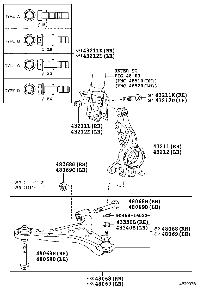 TOYOTA 48068 79015* - Neatkarīgās balstiekārtas svira, Riteņa piekare ps1.lv