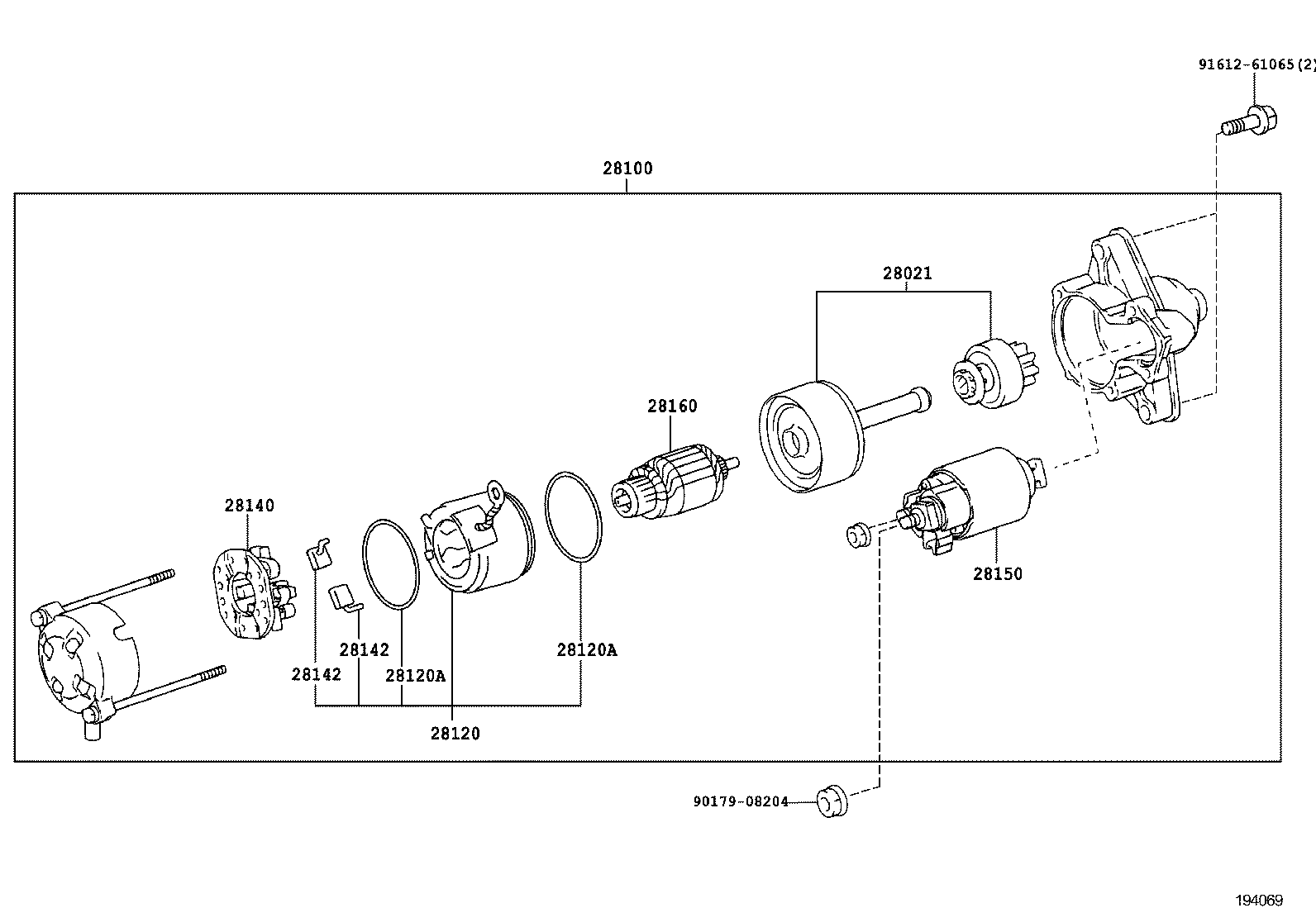 TOYOTA 28142-70020 - Ogļu sukas, Starteris ps1.lv