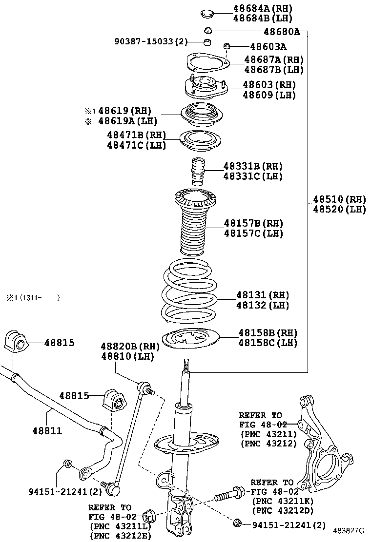 TOYOTA 4851080647 - Amortizators ps1.lv