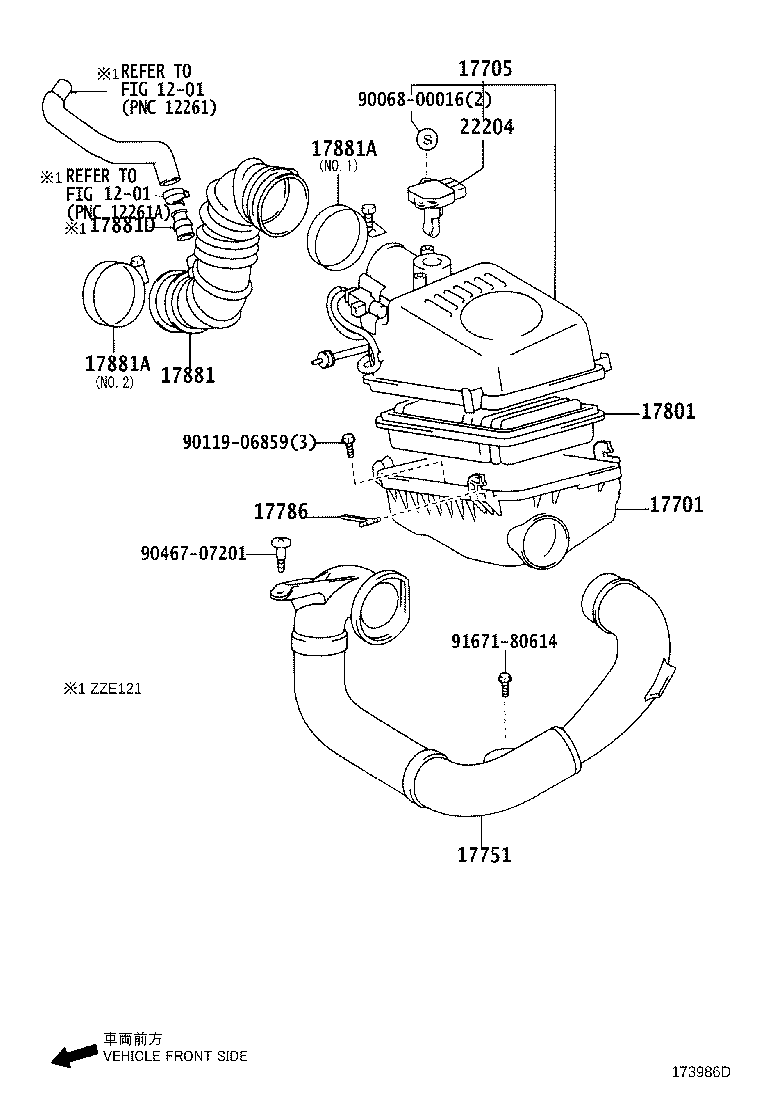 TOYOTA 17801-0D011 - Gaisa filtrs ps1.lv