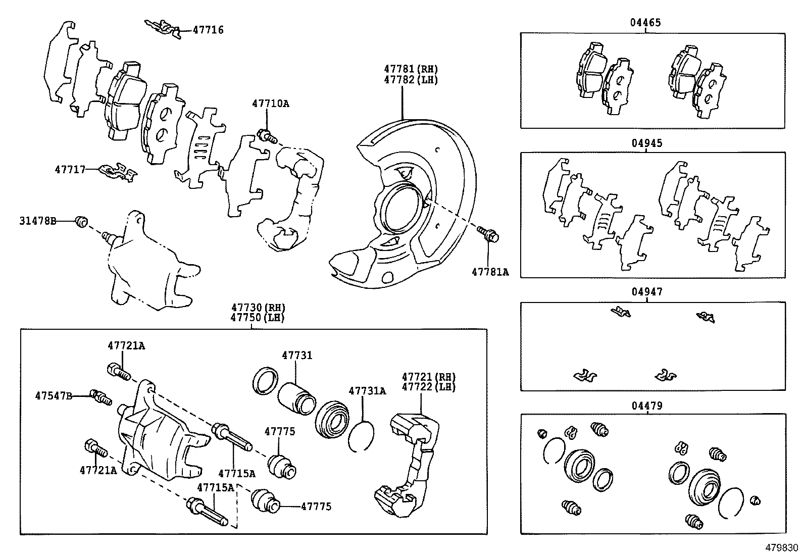 Suzuki 0446552010 - Bremžu uzliku kompl., Disku bremzes ps1.lv