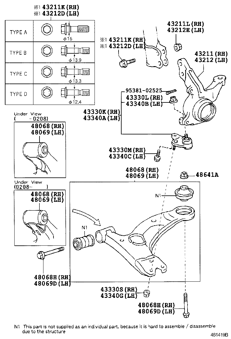 TOYOTA 48069-13010 - Neatkarīgās balstiekārtas svira, Riteņa piekare ps1.lv