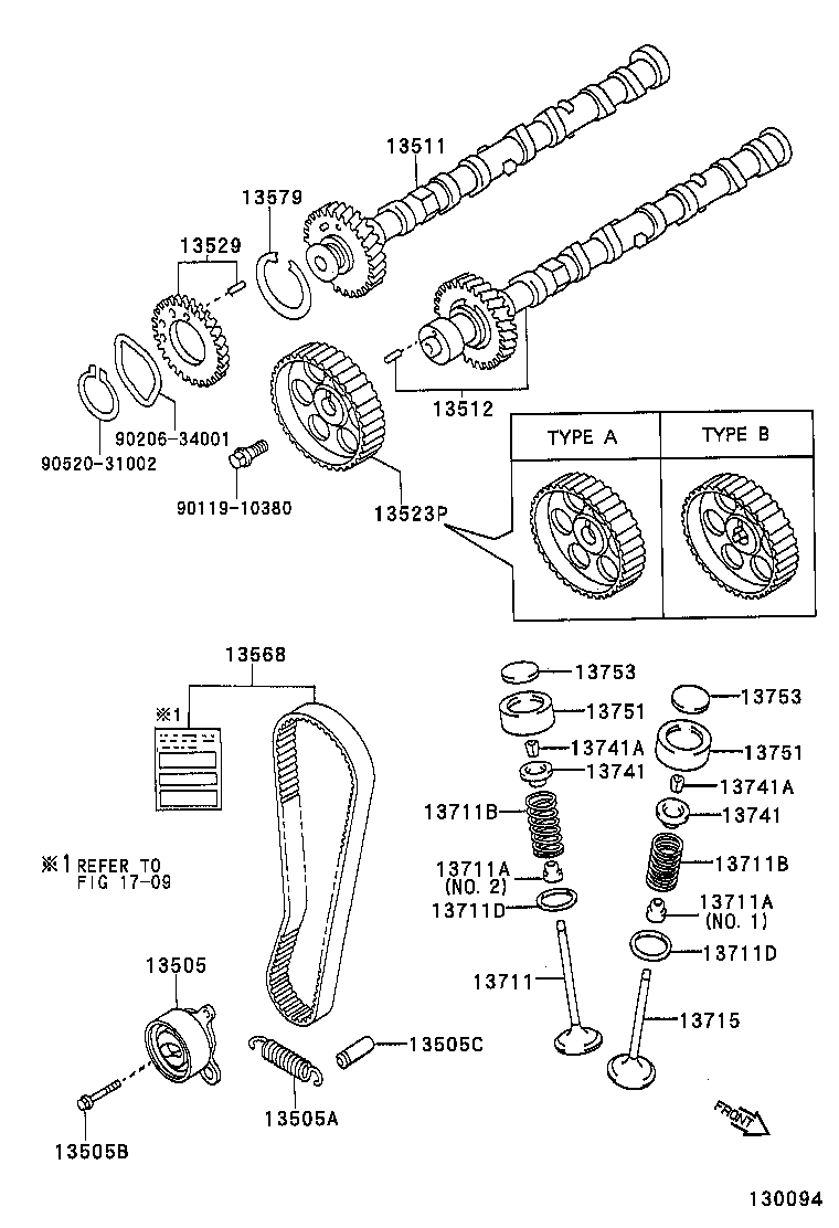 TOYOTA 9010510334 - Spriegotājrullītis, Gāzu sadales mehānisma piedziņas siksna ps1.lv