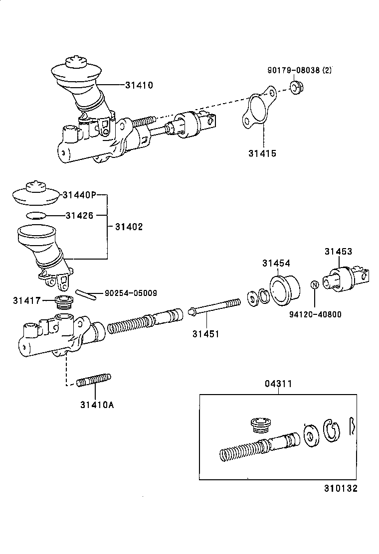 TOYOTA 04311-60150 - Remkomplekts, Sajūga galvenais cilindrs ps1.lv