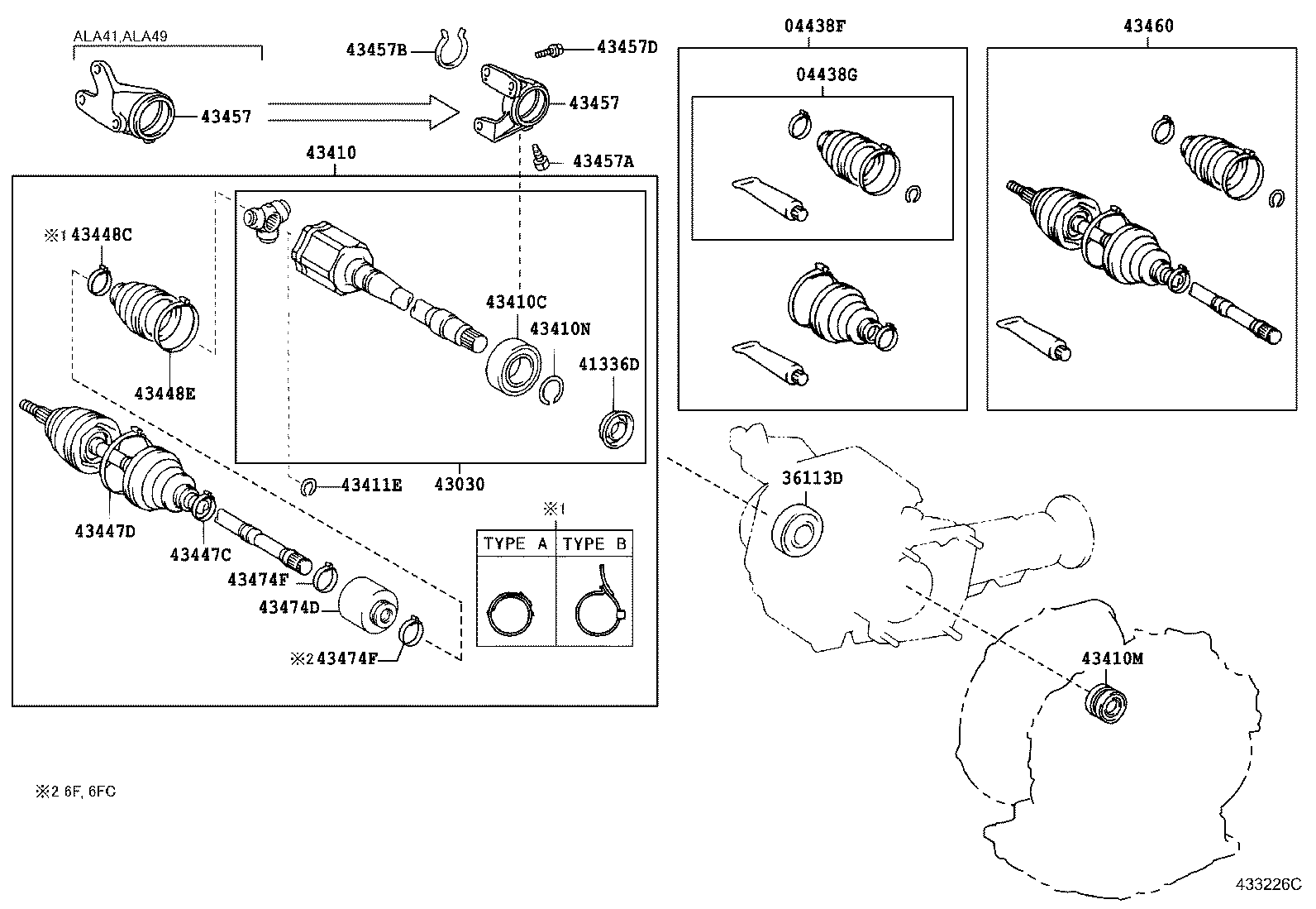 TOYOTA 4347049835 - Šarnīru komplekts, Piedziņas vārpsta ps1.lv