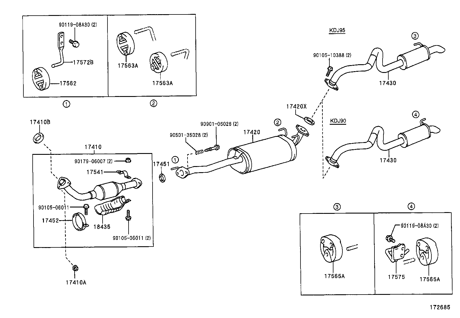 LEXUS 1756574290 - Kronšteins, Trokšņa slāpētājs ps1.lv