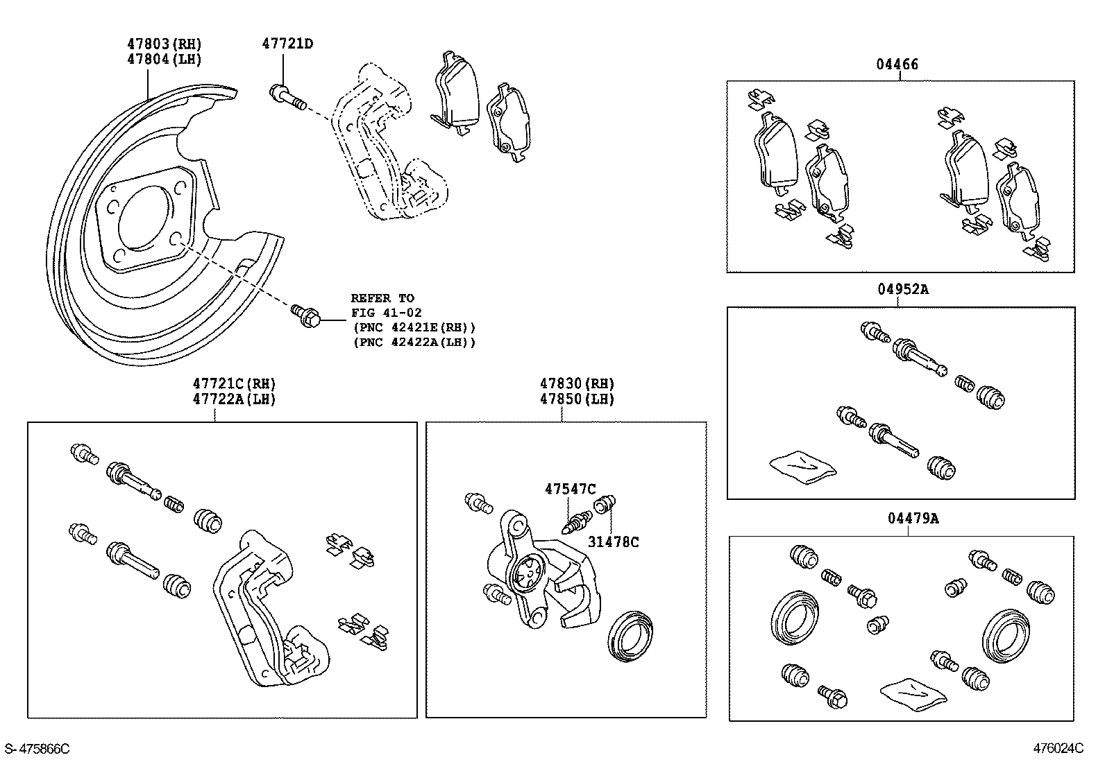 Mitsubishi 0446602181 - Bremžu uzliku kompl., Disku bremzes ps1.lv