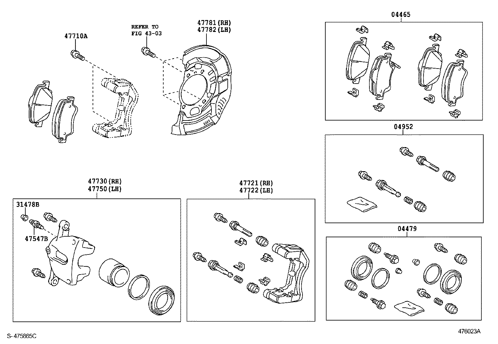 TOYOTA 0446502370 - Bremžu uzliku kompl., Disku bremzes ps1.lv