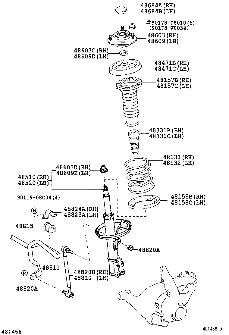 TOYOTA 48609-02100 - Amortizatora statnes balsts ps1.lv