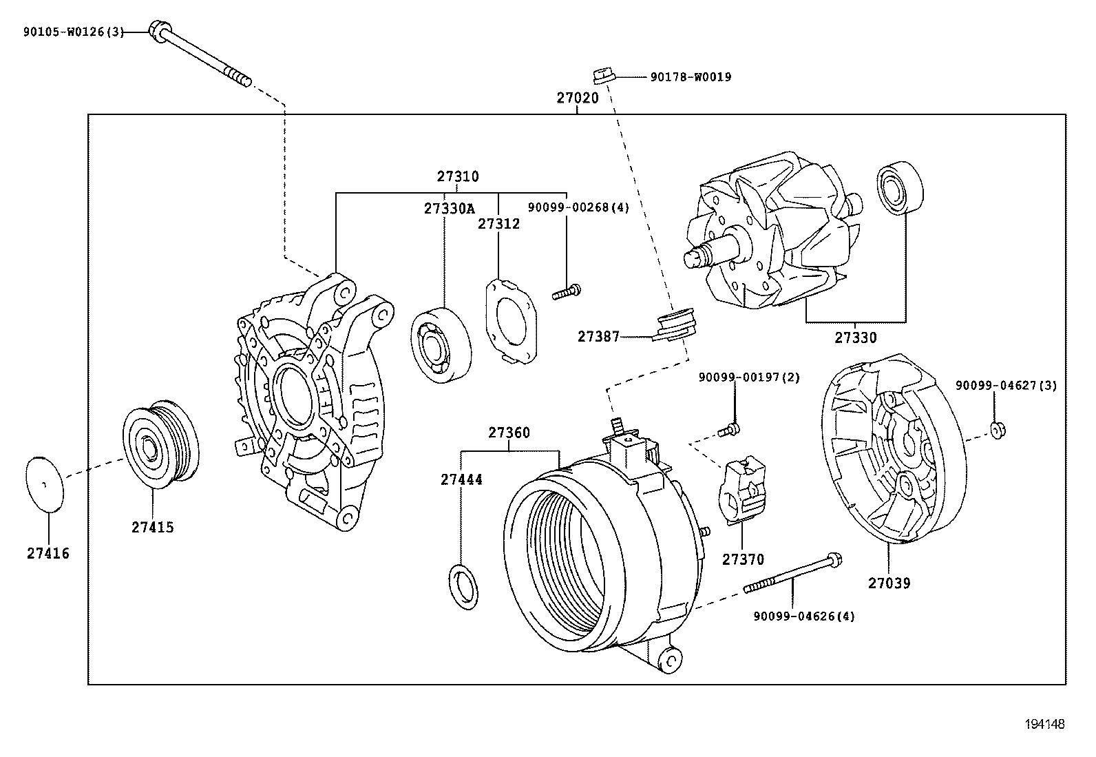 LEXUS 27060-0R080 - Piedziņas skriemelis, Ģenerators ps1.lv