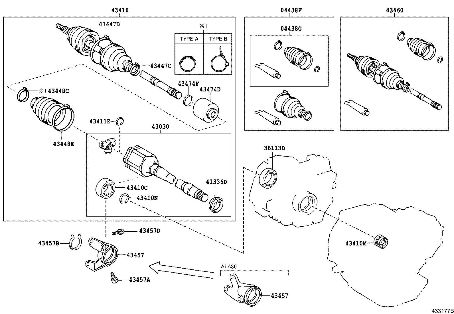 TOYOTA 43470-49655 - Šarnīru komplekts, Piedziņas vārpsta ps1.lv