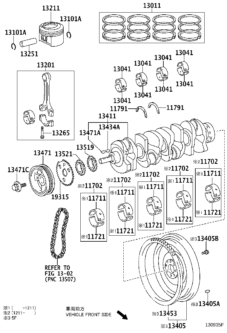 TOYOTA 13519-28010 - Sadales vārpstas piedziņas ķēdes komplekts ps1.lv