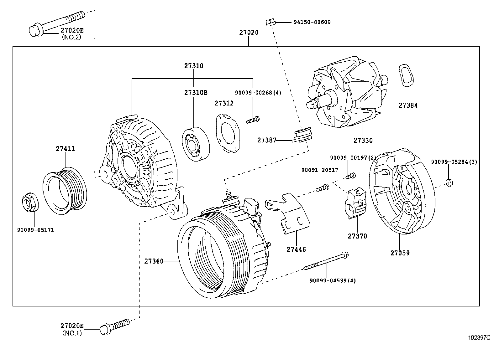 TOYOTA 2706028330 - Ģenerators ps1.lv