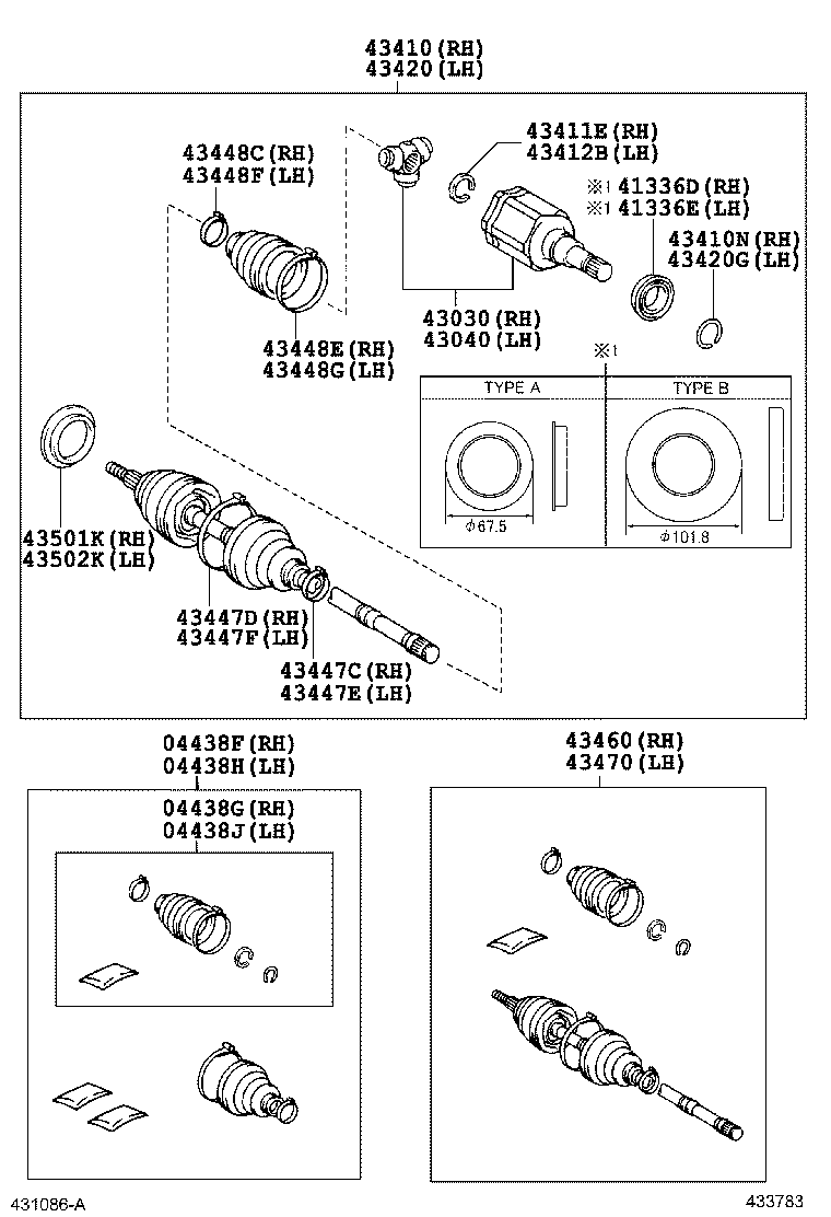 TOYOTA 044270K040 - Putekļusargu komplekts, Stūres iekārta ps1.lv