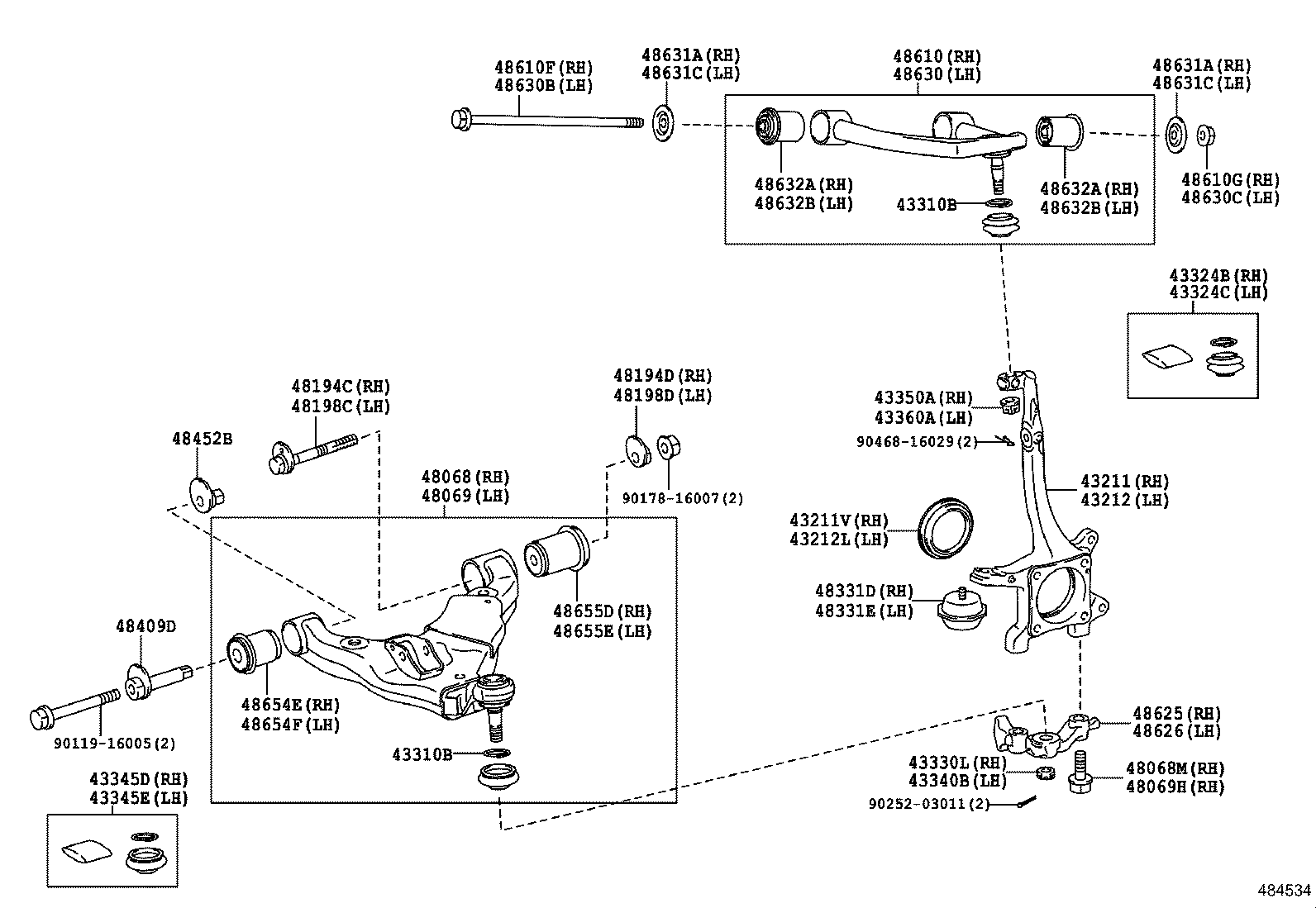 TOYOTA 43345-69025 - Remkomplekts, Balst / Virzošais šarnīrs ps1.lv