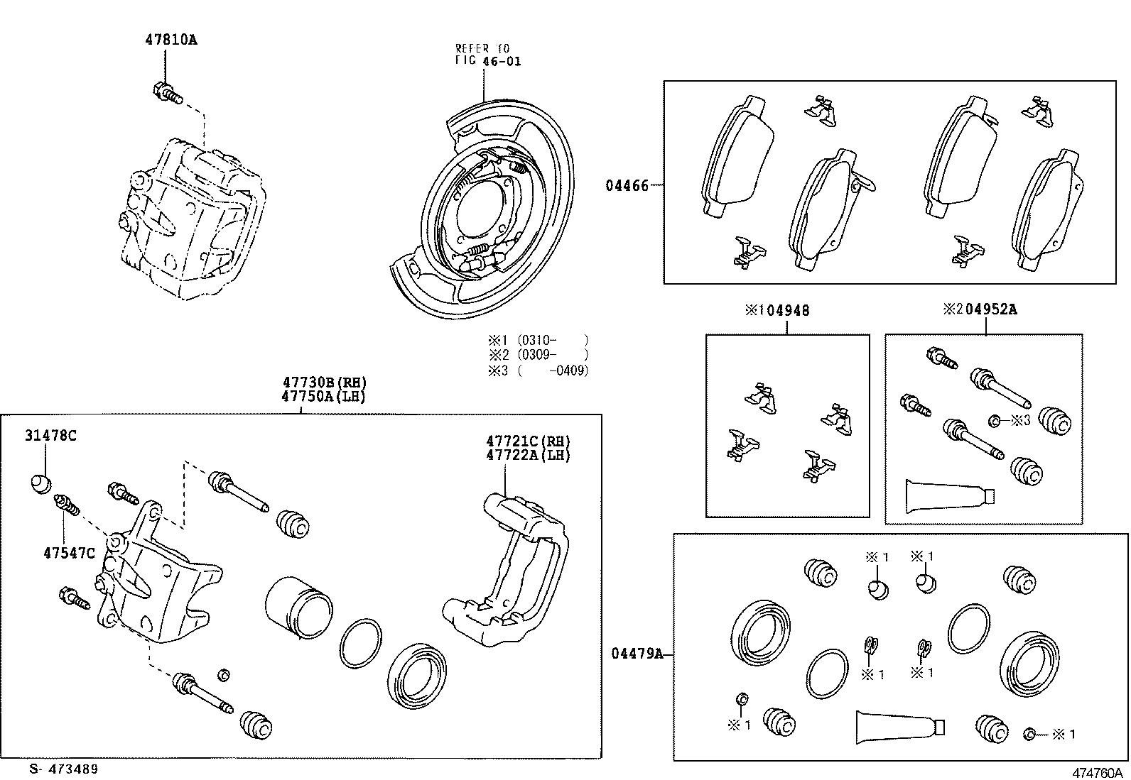 TOYOTA 04956 05010 - Virzītājčaulu komplekts, Bremžu suports ps1.lv