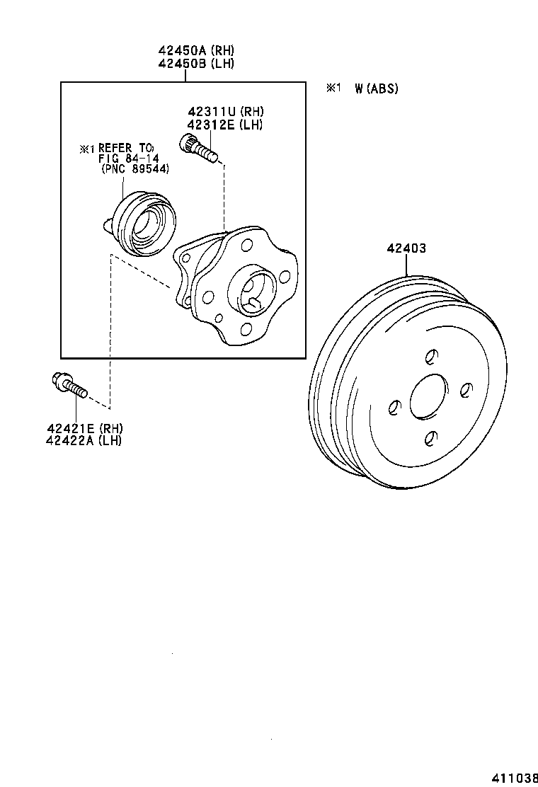 TOYOTA 42410-52021 - Riteņa rumbas gultņa komplekts ps1.lv