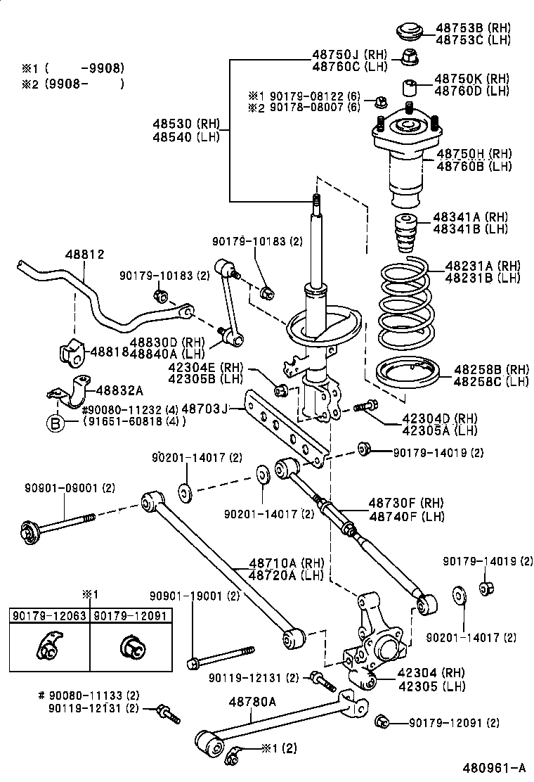 TOYOTA 4854039345 - Amortizators ps1.lv