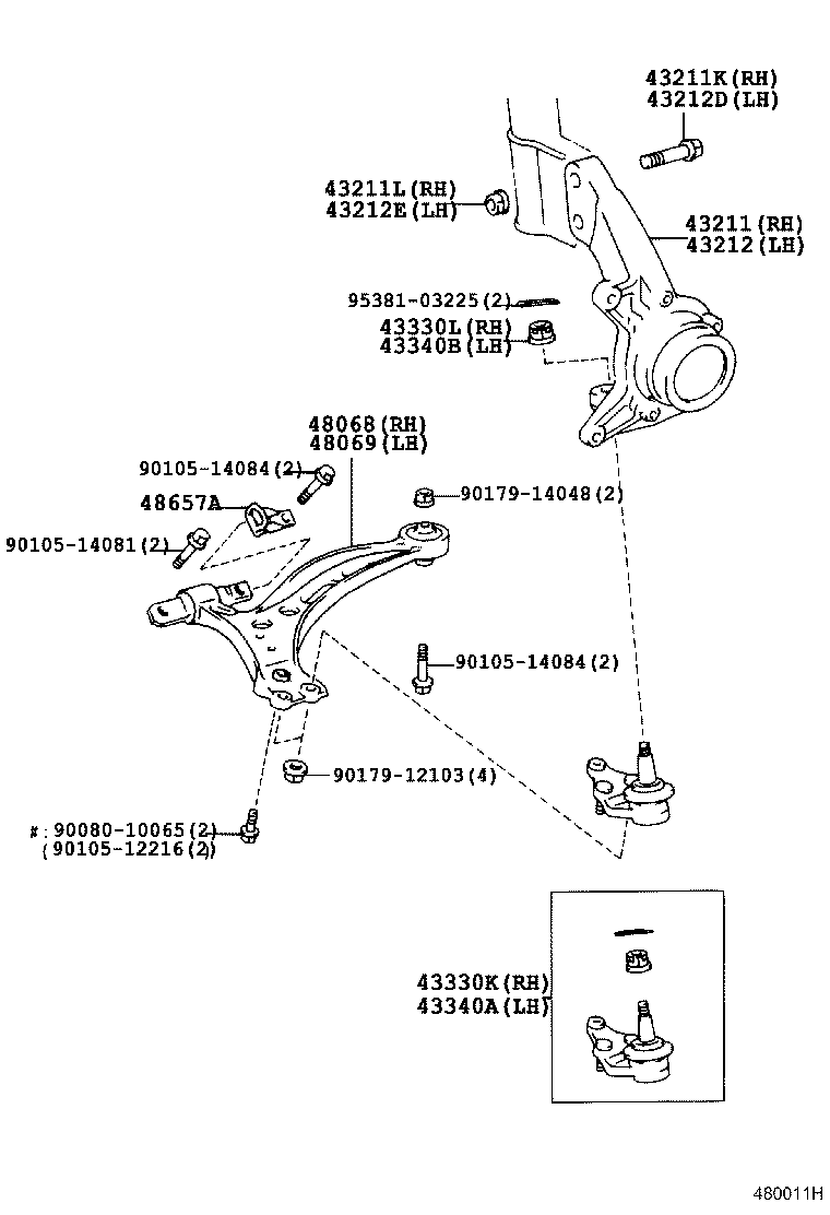 LEXUS 48068-33030 - Neatkarīgās balstiekārtas svira, Riteņa piekare ps1.lv