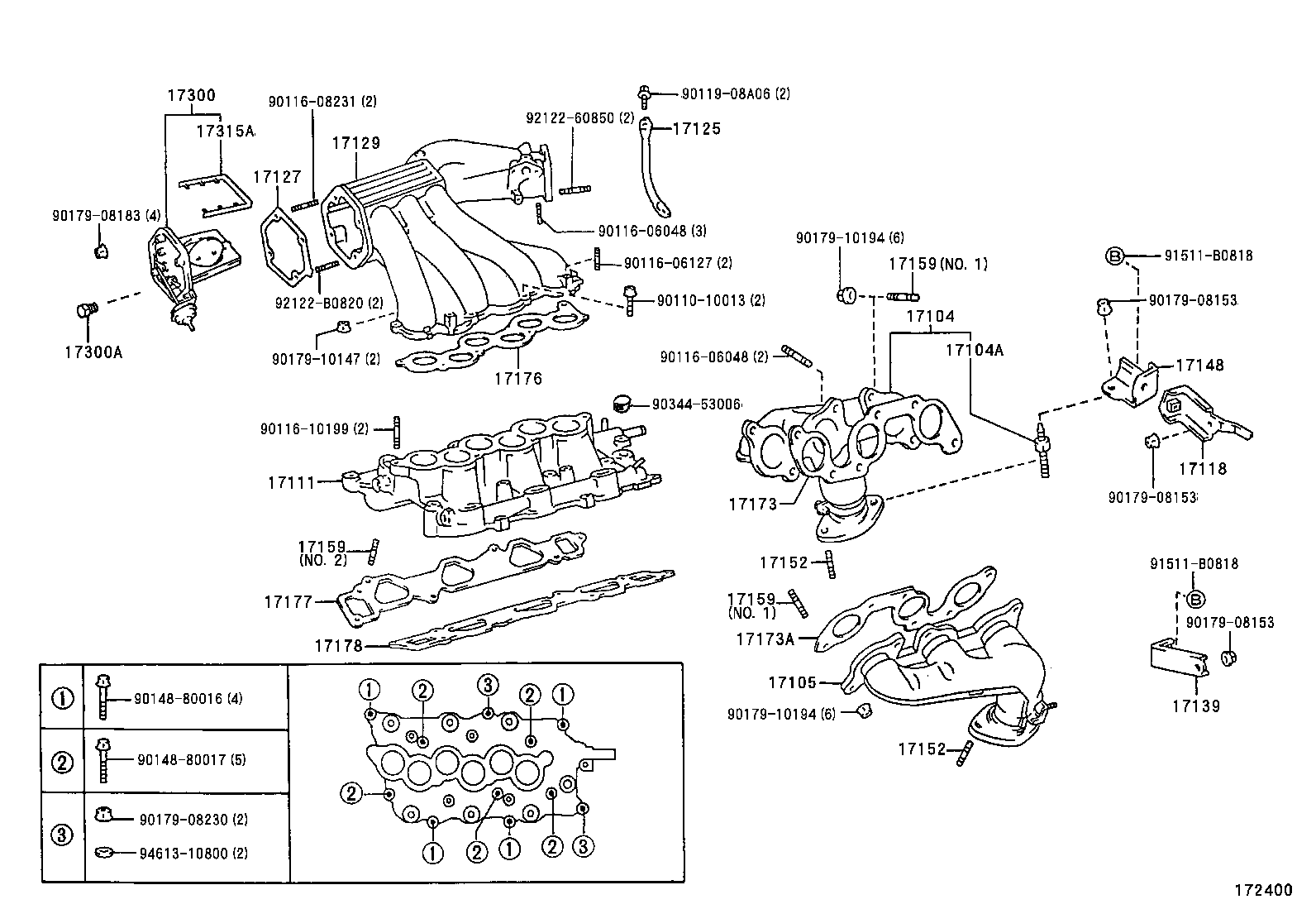 TOYOTA 17177-20020 - Blīve, Ieplūdes kolektors ps1.lv