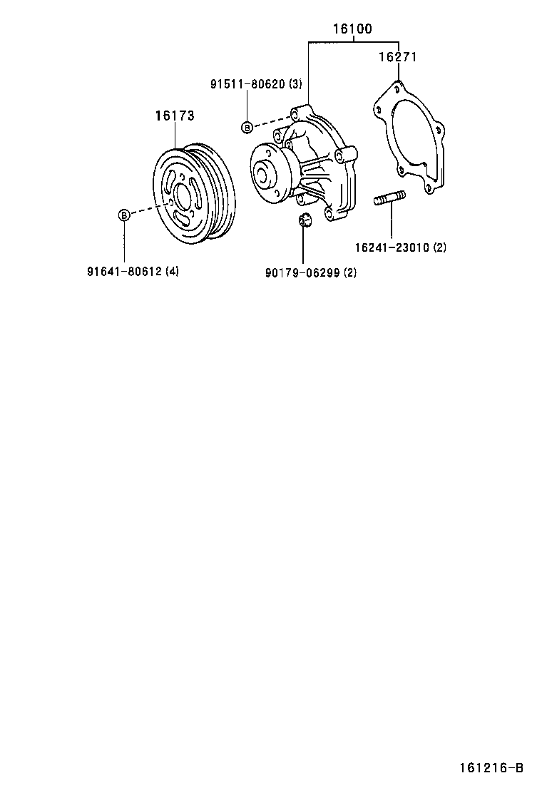 LEXUS 1610009140 - PUMP ASSY, ENGINE WATER ps1.lv