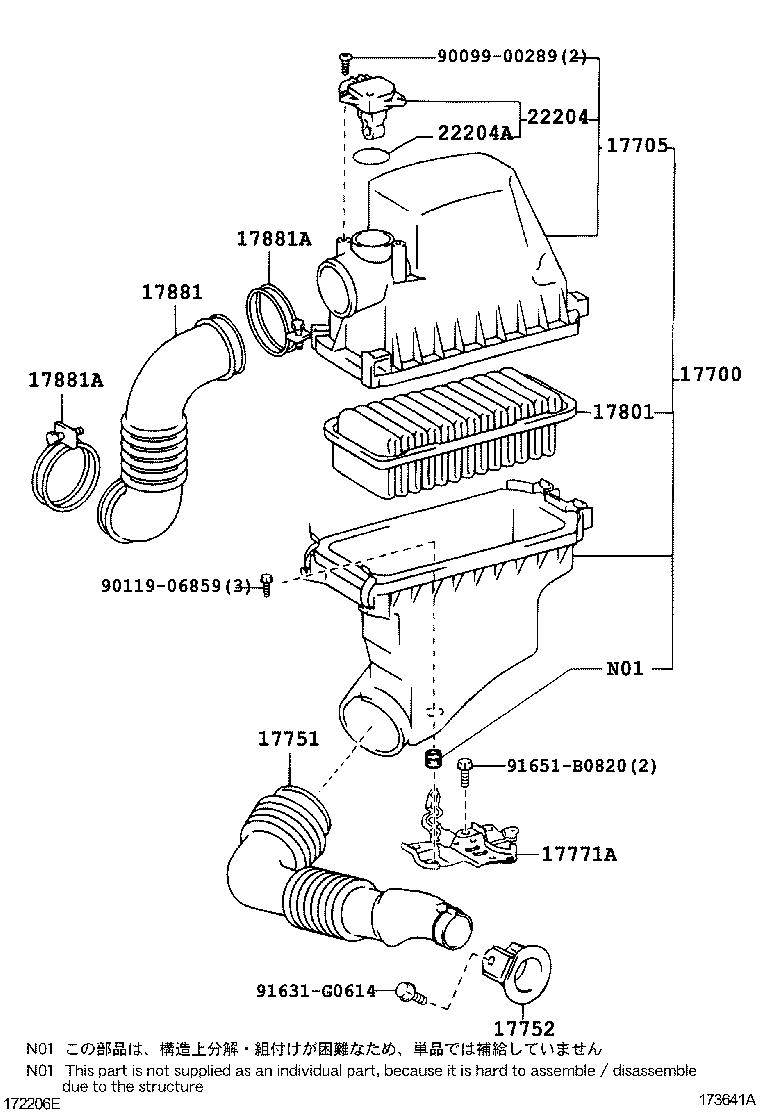 TOYOTA 1770021050 - Gaisa filtrs ps1.lv