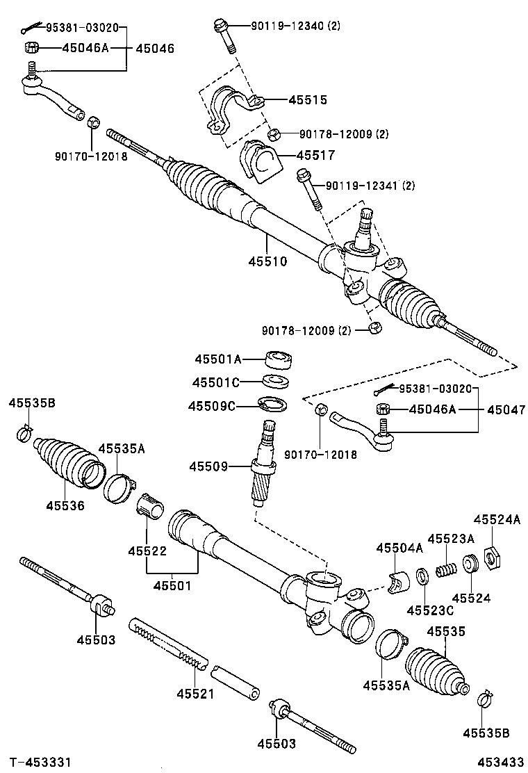 Scion 45503-59055 - Aksiālais šarnīrs, Stūres šķērsstiepnis ps1.lv