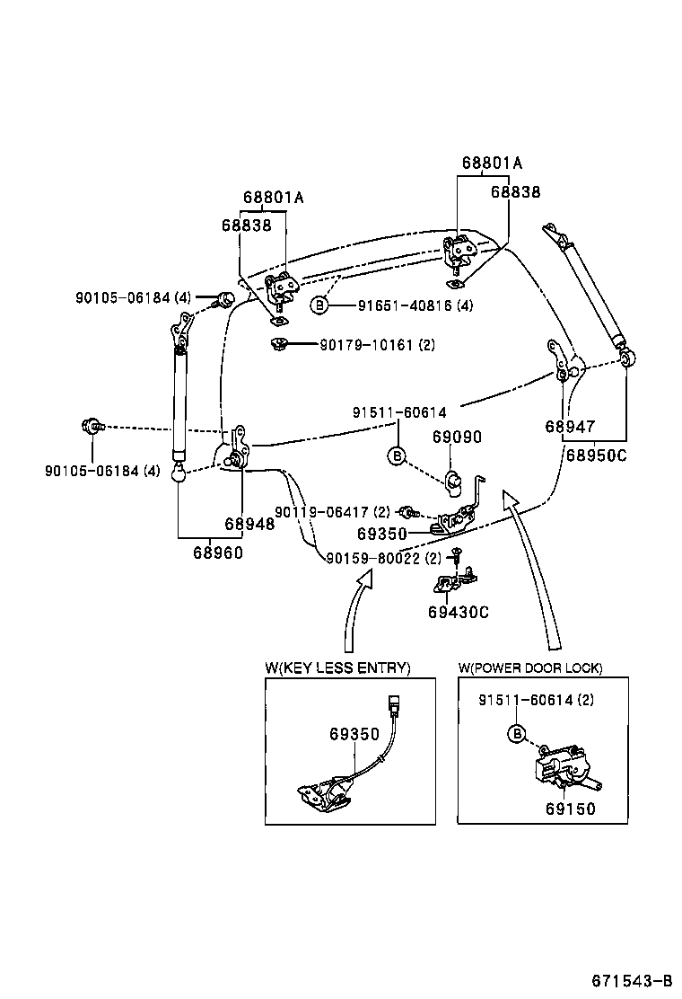 TOYOTA 68950-59065 - Gāzes atspere, Bagāžas / Kravas nodalījuma vāks ps1.lv