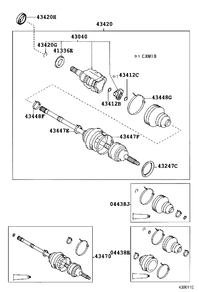 TOYOTA 43470-49056 - Šarnīru komplekts, Piedziņas vārpsta ps1.lv