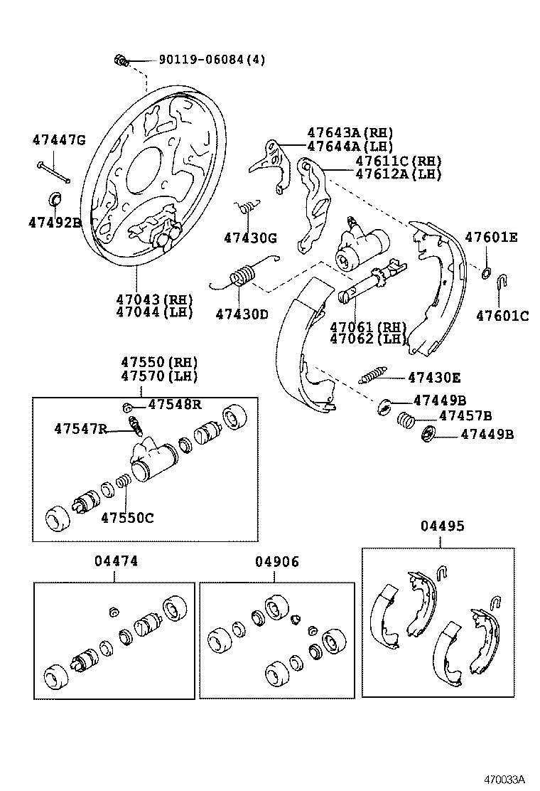 LEXUS 0449544020 - Bremžu loku komplekts ps1.lv