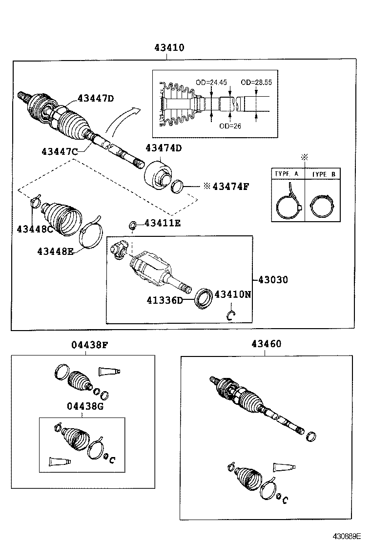 TOYOTA 04438-52230 - Putekļusargs, Piedziņas vārpsta ps1.lv