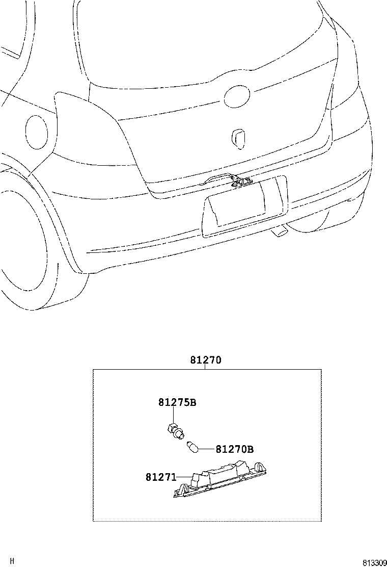 TOYOTA 81271-0D010 - Numurzīmes apgaismojuma lukturis ps1.lv