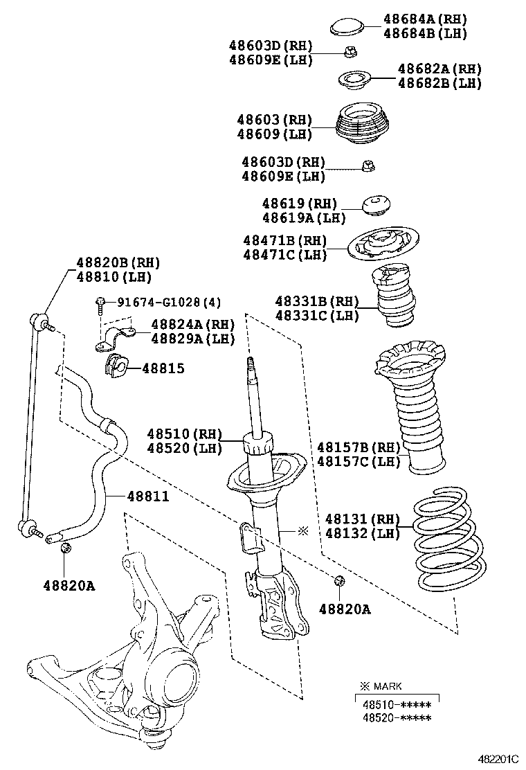 TOYOTA 486090D040 - Amortizatora statnes balsts ps1.lv