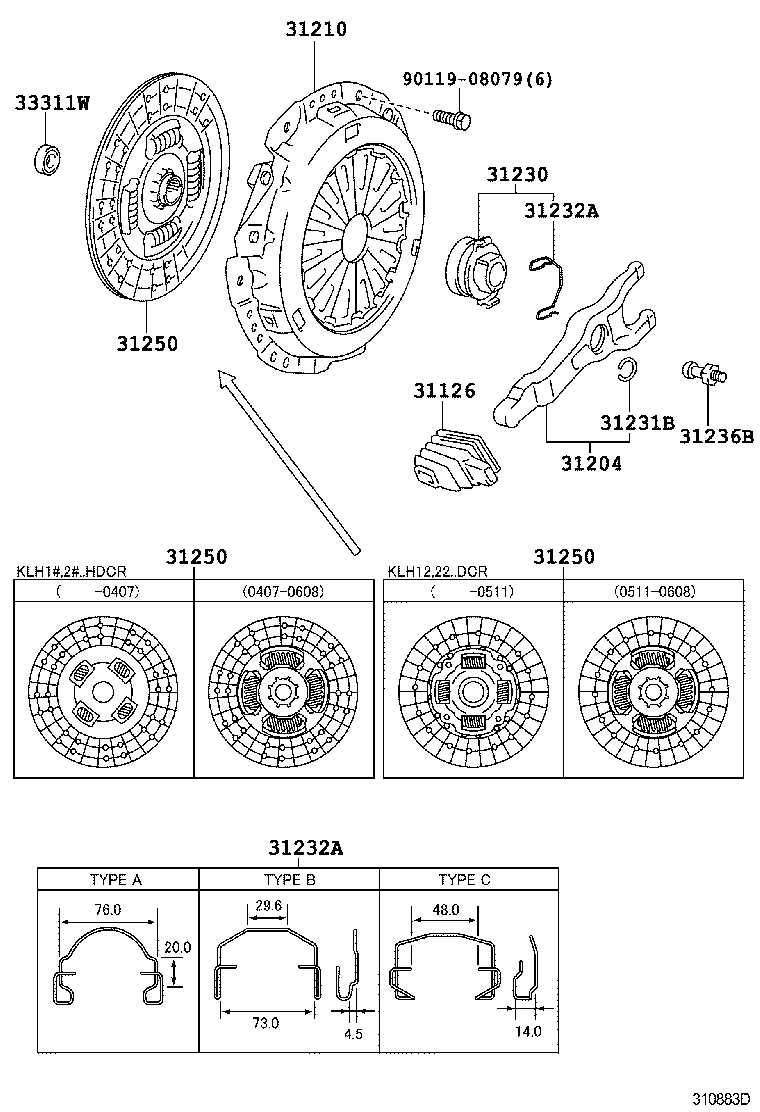 TOYOTA 31250-25150 - Sajūga disks ps1.lv