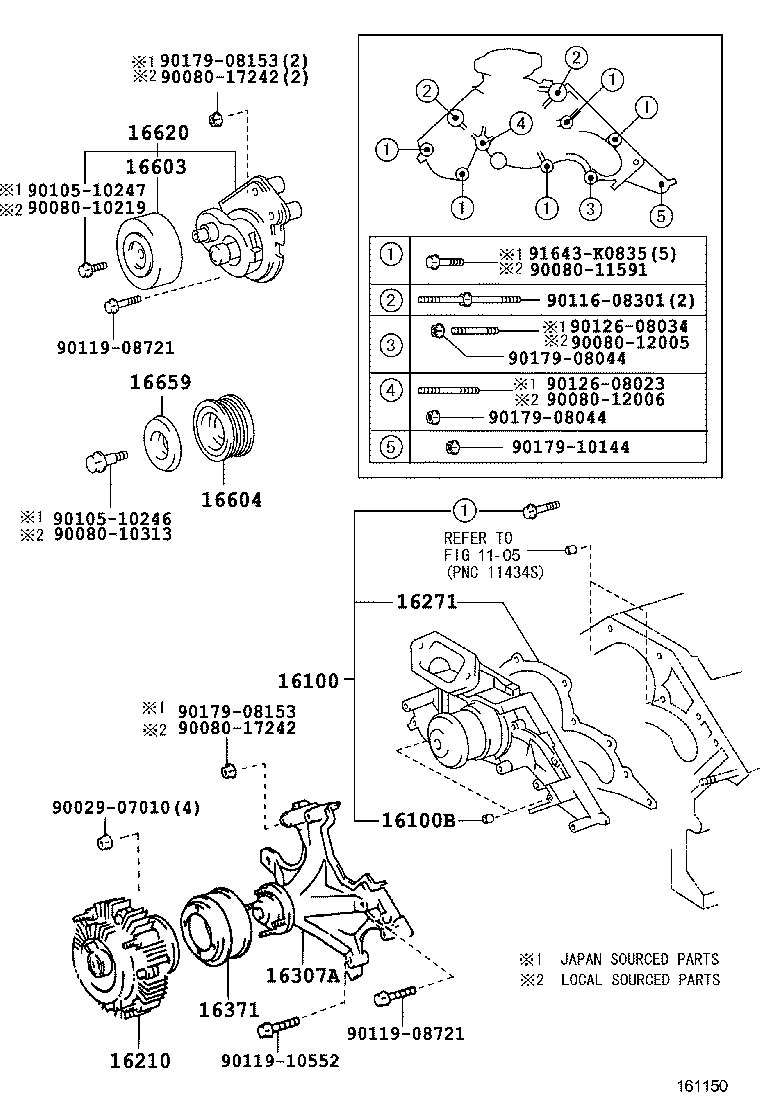 TOYOTA 16620-0W101 - Siksnas spriegotājs, Ķīļsiksna ps1.lv