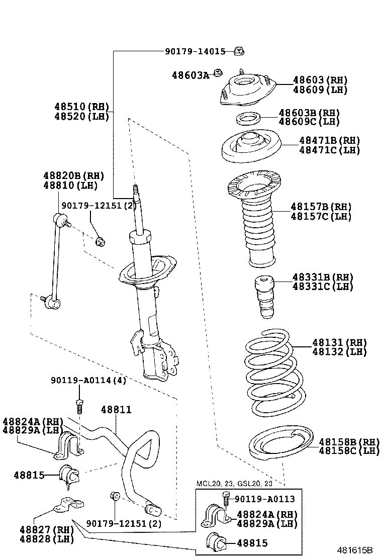 TOYOTA 4860908020 - Amortizatora statnes balsts ps1.lv