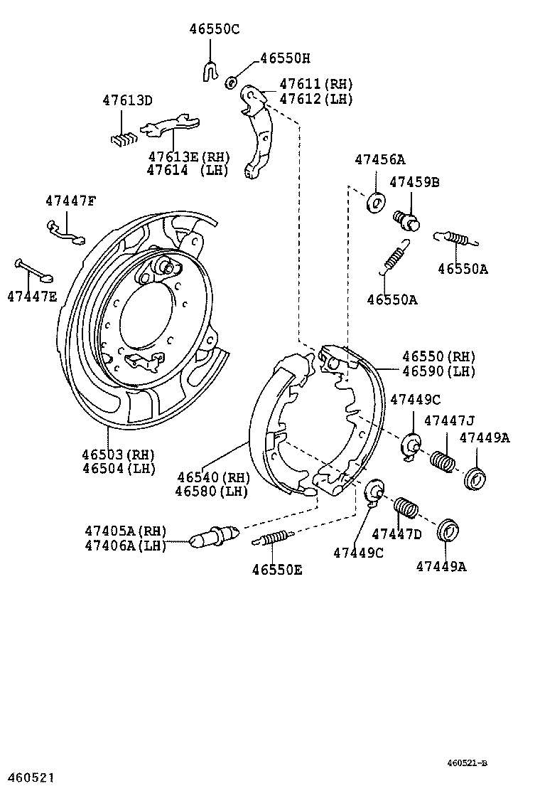 TOYOTA 4655008010 - Bremžu loku komplekts ps1.lv