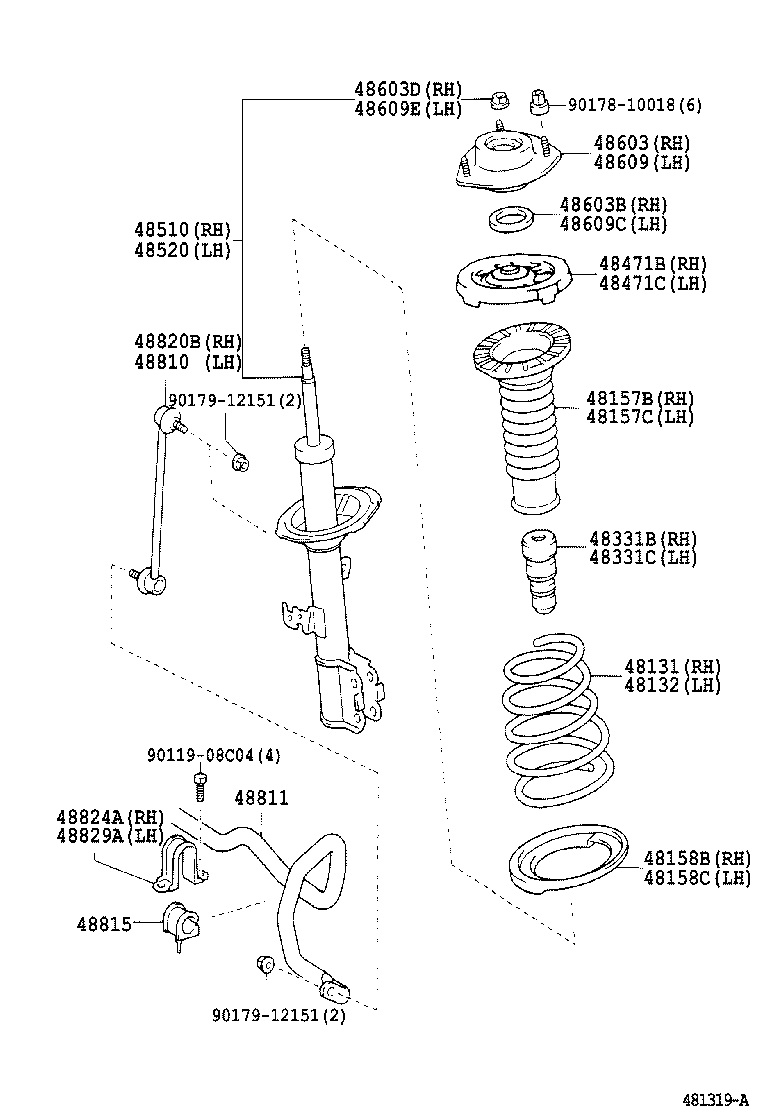 TOYOTA 48157-32050 - Putekļu aizsargkomplekts, Amortizators ps1.lv