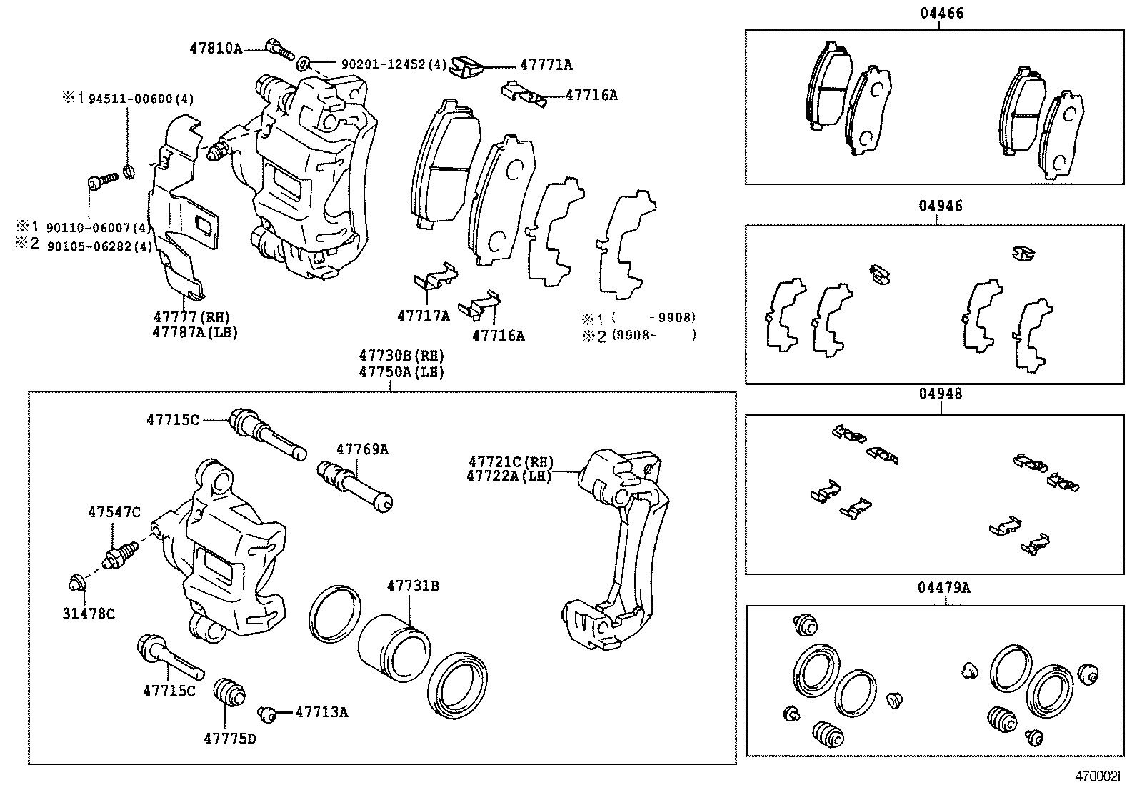 Suzuki 0446660010 - Bremžu uzliku kompl., Disku bremzes ps1.lv